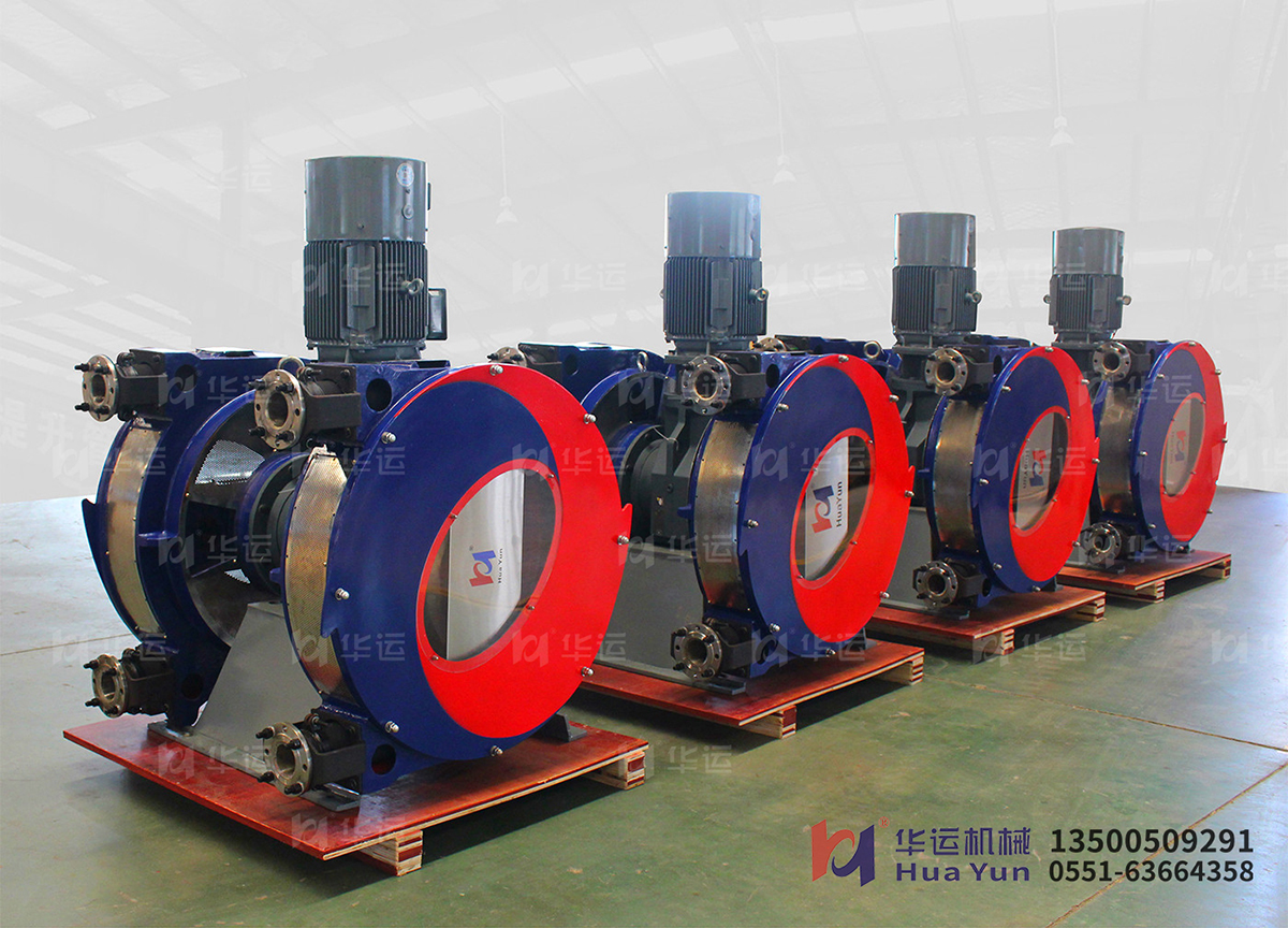 華運(yùn)軟管泵輸送石灰石、消石灰、氯化鈣等藥劑